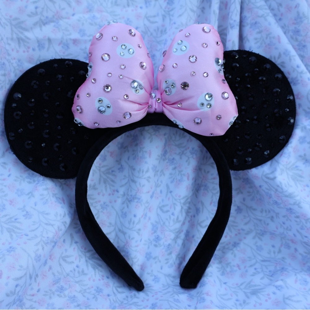 Pink Rhinestone Minnie Ears